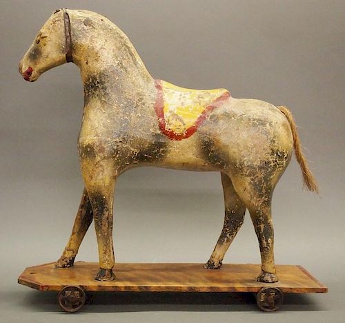 19TH C. HORSE PULL TOYA late 19th