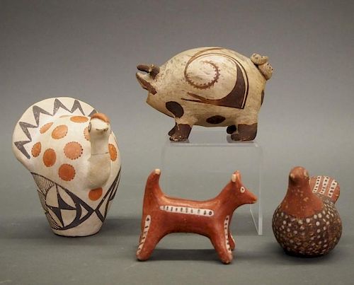 4 PUEBLO ANIMAL FIGURESFour early mid 384a49