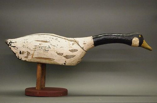 CANADIAN GOOSE DECOYA carved and