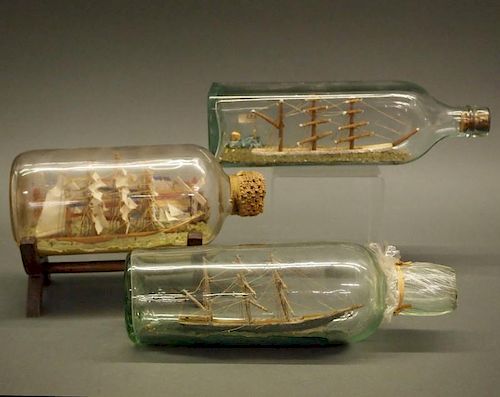 3 SHIPS IN BOTTLESThree early 20th 384b17