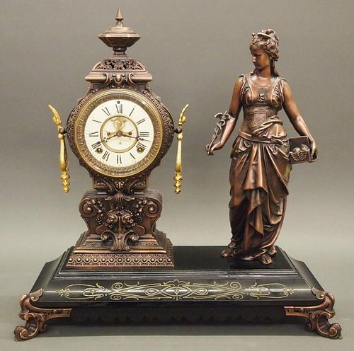 ANSONIA STATUE CLOCKA late 19th 384b1d