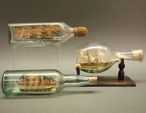 3 SHIPS IN BOTTLESThree early 20th 384b18
