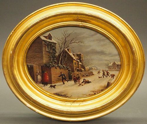 19TH C DUTCH WINTER LANDSCAPEA 384b66