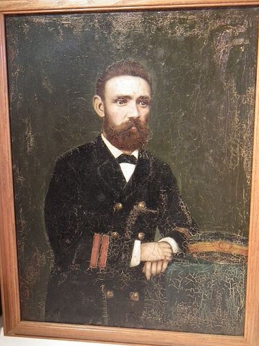 RARE CONFEDERATE NAVY CAPTAIN PORTRAIT