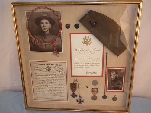 WAGNER WWI MEDALS GROUPFramed shadowbox 384bbe