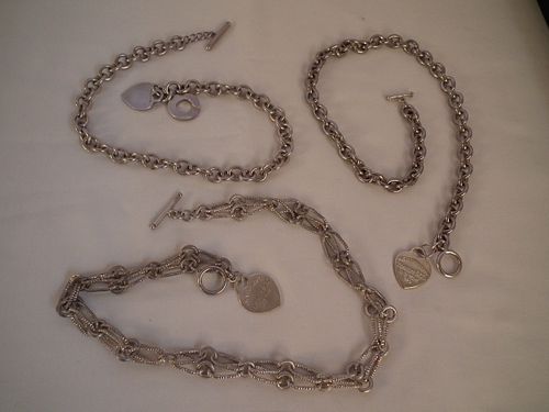 3 TIFFANY SILVER NECKLACESLot of 384bcc
