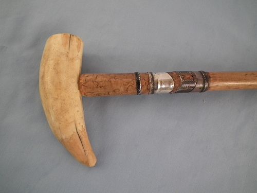 WHALE TOOTH CANEAntique 34 in long