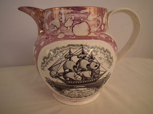 SUNDERLAND PINK LUSTER MARINE JUGEarly 384c1d