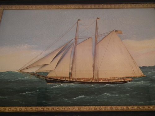 THOMAS WILLIS SHIP PAINTING19th