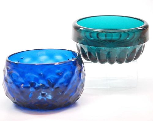 PATTERN-MOLDED SALT DISHES, TWOTwo