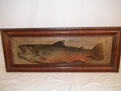 PAINTING OF RAINBOW TROUTNice antique 384cd9