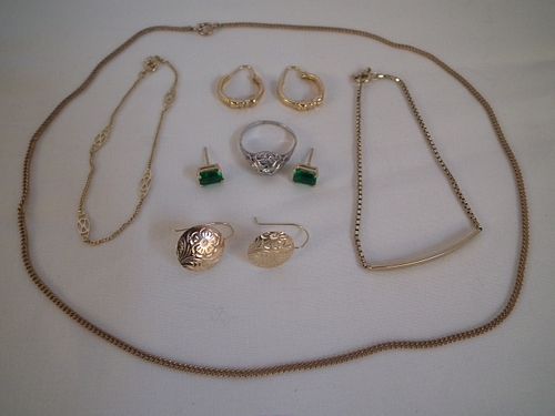 LOT GOLD JEWELRYLot of 14k and