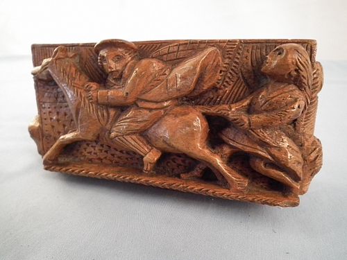 CARVED SCOTTISH TOBACCO BOX19th 384d08