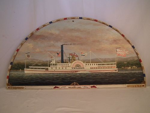 SIDE PADDLE STEAMSHIP PLAQUEOld 384d71