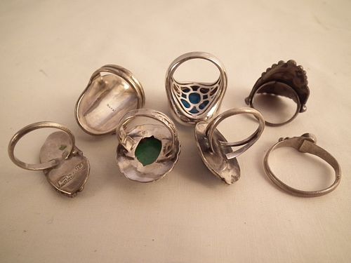 7 NAVAJO GEM RINGSLot of 7 Navajo 384d7d