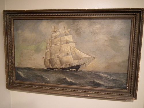 OLD CLIPPER SHIP PAINTINGLarge 384d96