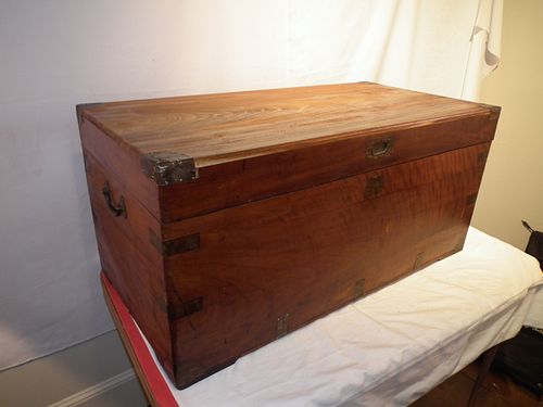 ANTIQUE CAMPHOR CHEST19th century brass