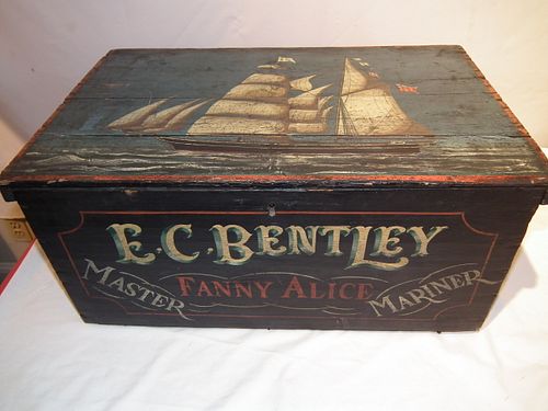 19TH C SHIPS TRUNK BENTLEY19th 384dde