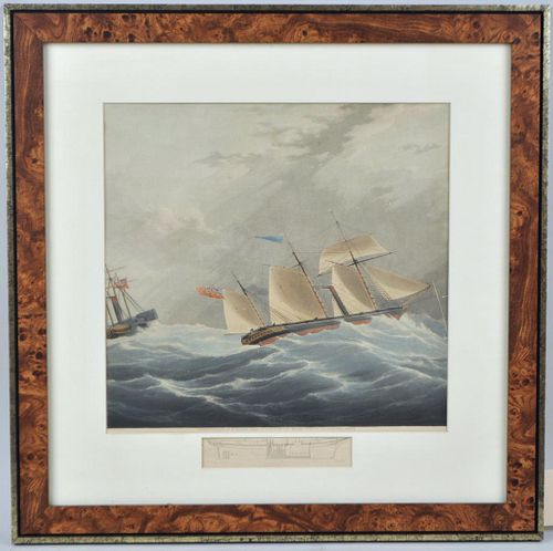 WILLIAM JOHN HUGGINS, MARINE PRINT(English,