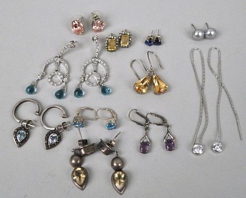 GROUP TWELVE SILVER EARRINGSsome