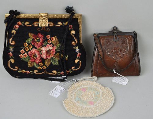 THREE VINTAGE HANDBAGSincluding