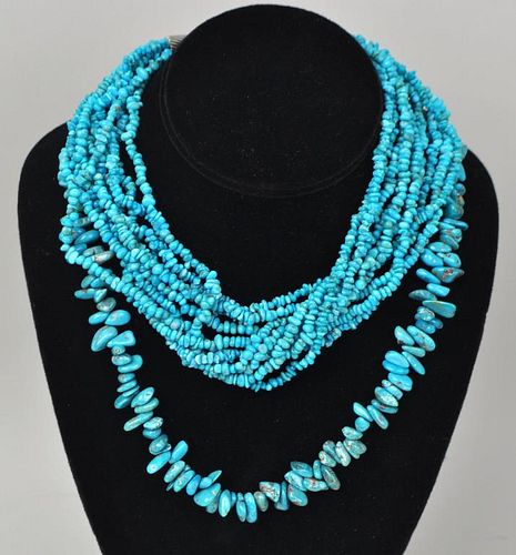 TWO VINTAGE TURQUOISE NECKLACESone 38270e