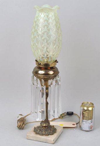 BRASS & MARBLE WHALE OIL LAMPwith