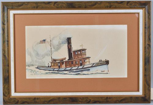 FRAMED LITHOGRAPH TUG FANNIE 382741