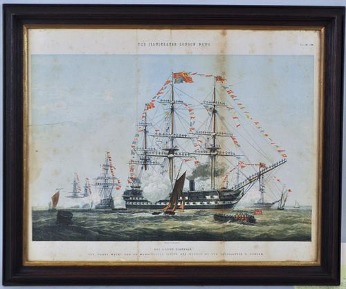 ENGLISH MARINE LITHOGRAPH THE QUEENS