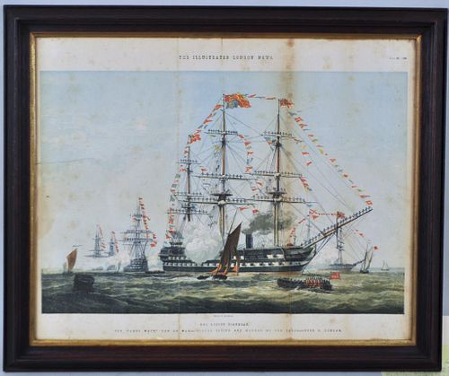 ENGLISH MARINE LITHOGRAPH "THE