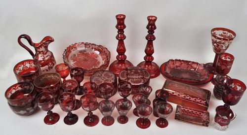 EXTENSIVE COLLECTION BOHEMIAN GLASS 3827a9