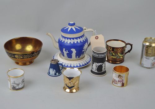 ESTATE GROUP EIGHT ENGLISH PORCELAIN POTTERY 382837