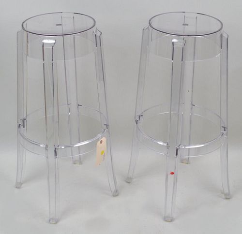 PAIR MCM LUCITE CHARLES GHOST STOOLSby 382884