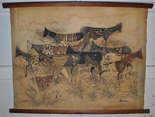 20TH C SCROLL PAINTING WILD 382896