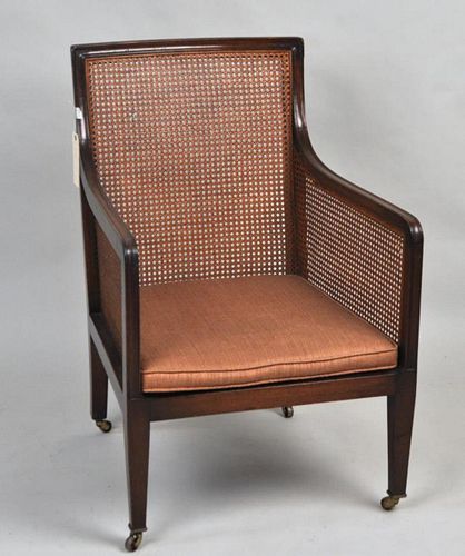 REGENCY STYLE CANED MAHOGANY LIBRARY