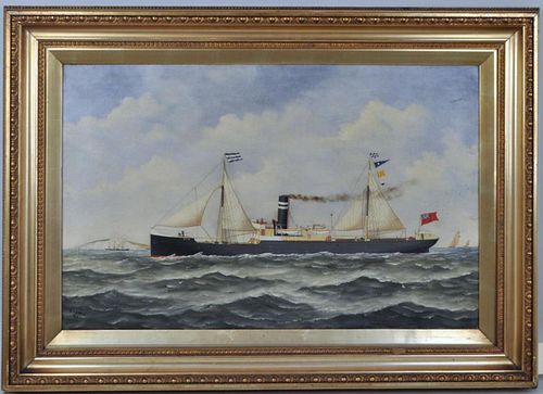 JOHN FANNEN, MARINE PAINTING STEAMSHIP