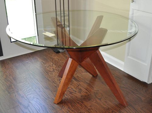 MCM ROUND GLASS FRUITWOOD CENTER 382953