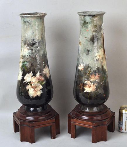 PAIR CONTEMPORARY PORCELAIN VASES STANDSHaviland 38297a