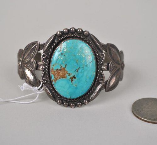 FRED HARVEY ERA BELL TRADING SILVER TURQUOISE 382993