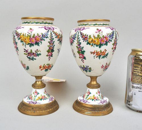 PAIR SEVRES PORCELAIN POTPOURRI