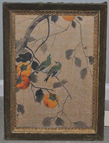 CHINESE PAINTING ON FABRIC, BIRDS