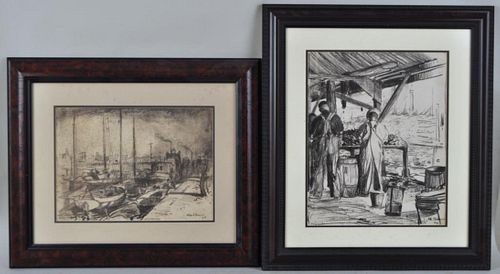 TWO ALBERT STERNER FRAMED ETCHINGS2 382a22