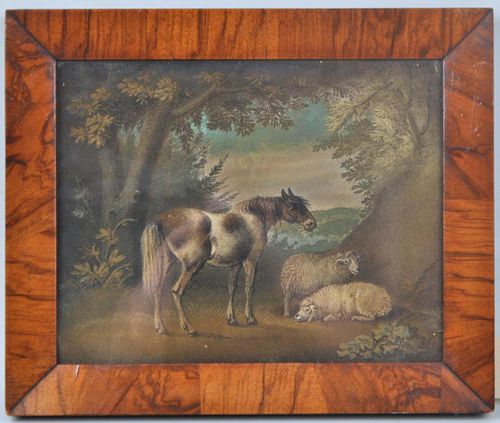 ENGLISH SCHOOL SAND PAINTING HORSE 382a52