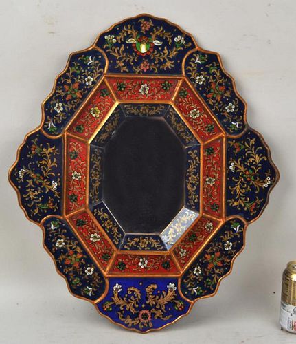 SMALL SOUTH AMERICAN EGLOMISE MIRRORshaped 382a96