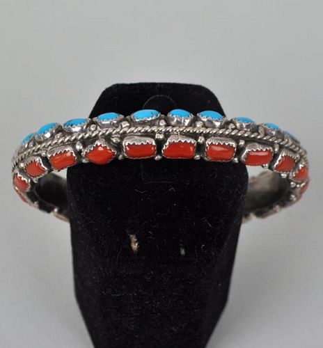 ZUNI STERLING TURQUOISE CORAL 382ac4