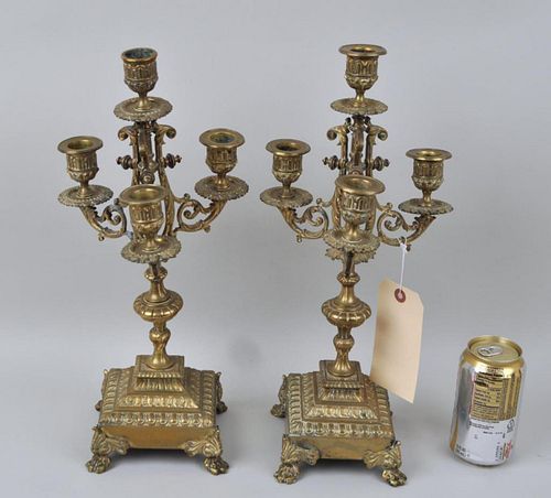 PAIR CONTINENTAL BRASS THREE LIGHT 382ac2