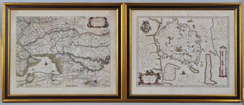 TWO FRAMED MAPS, ZUD HOLLAND &