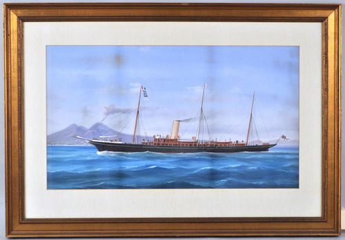 LARGE W C P STEAMSHIP GIRALDA unsigned  382afe