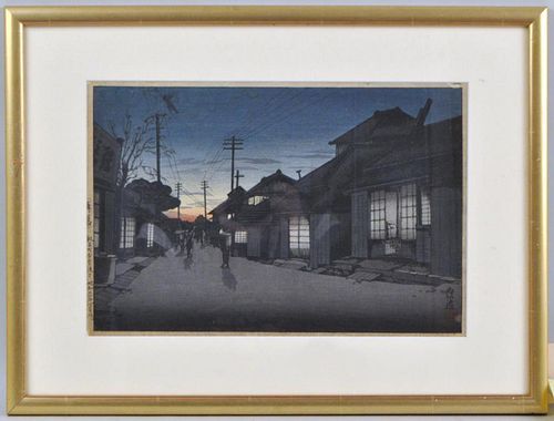 FRAMED JAPANESE WOODBLOCK ISHIWATA 382b2f