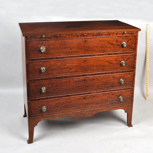 PORTSMOUTH NH INLAID MAHOGANY CHEST/DROP